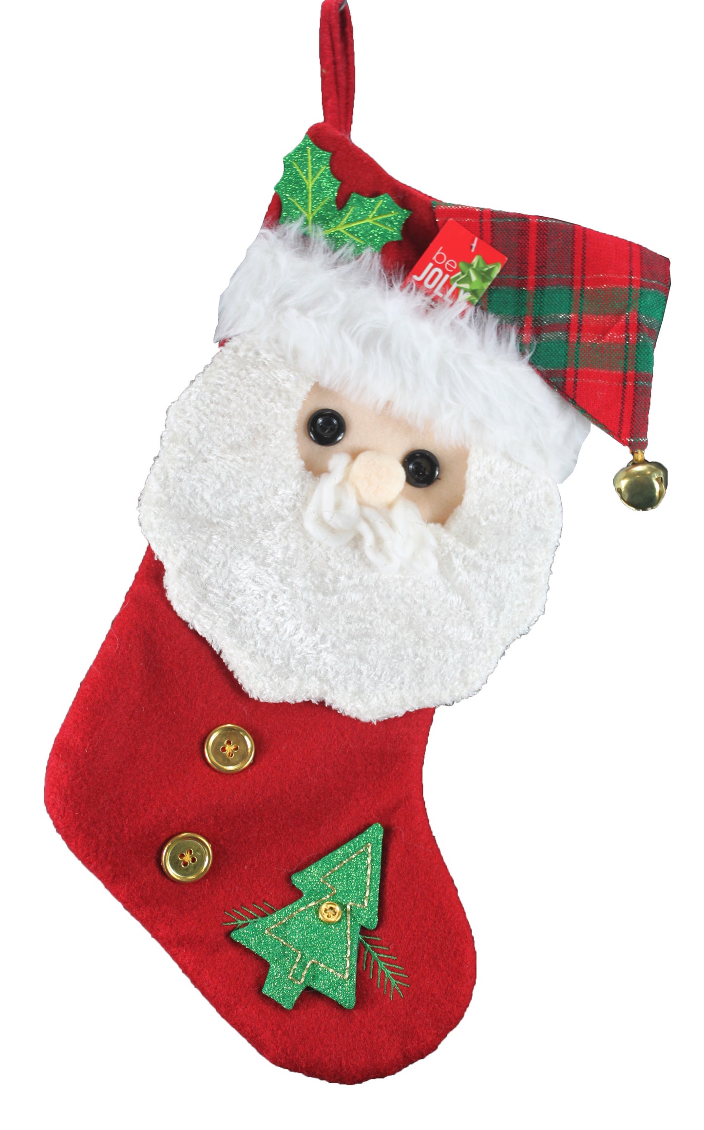6617 - Be Jolly Santa 18" Christmas Stocking |Pod 2-50|
