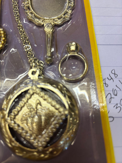 3687 - Set of Three Glamour Jewelry Gold Kids Toy |12-25|