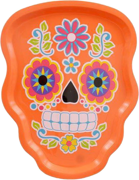 6683 - Orange Skull Tray 14" |22-1|