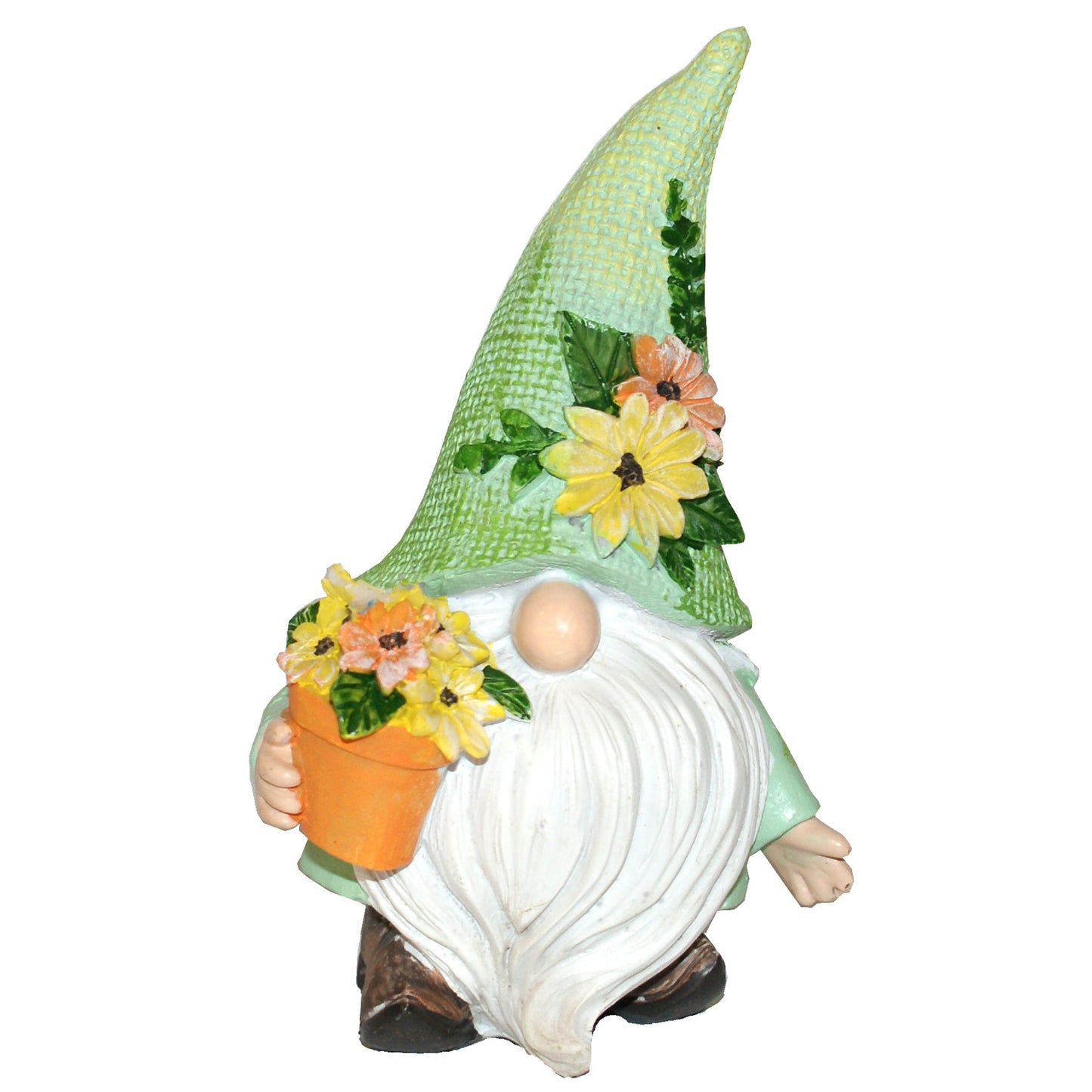 6755 - 6" Green Hat Gnome - Flower - |1-14|