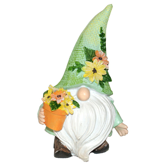 6755 - 6" Green Hat Gnome - Flower - |1-14|
