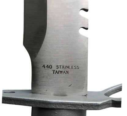 6764 - Survival Knife 12" Silver Sharpener, Fishing Hooks And Line, Matches, Needles Weights |105|Store|