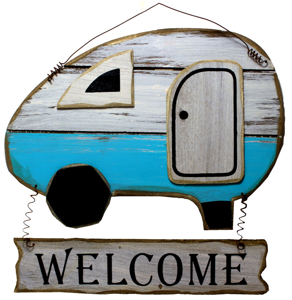 6805 - Blue Camper Welcome Sign - |Chime Wall|