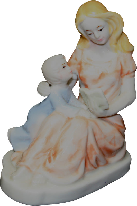 6820 - 4" Color Porcelain Mother - Reading Child - |1-7|