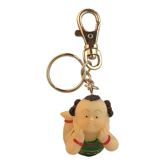6828 - Green Girl on Tummy Keychain - |DVD-37|
