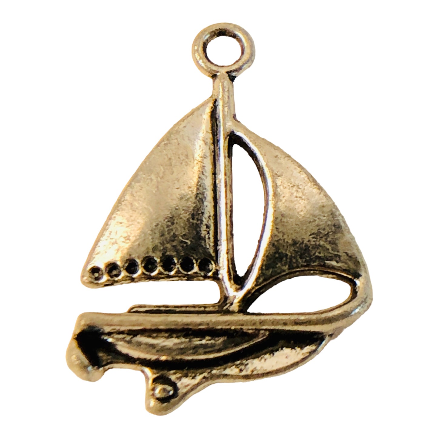 6861 - Silver Boat Charm - |Clear-76|