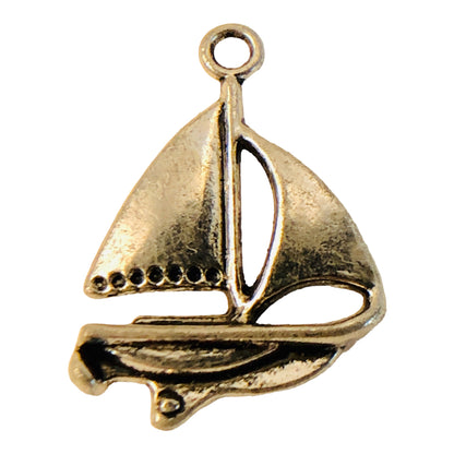 6861 - Silver Boat Charm - |Clear-76|