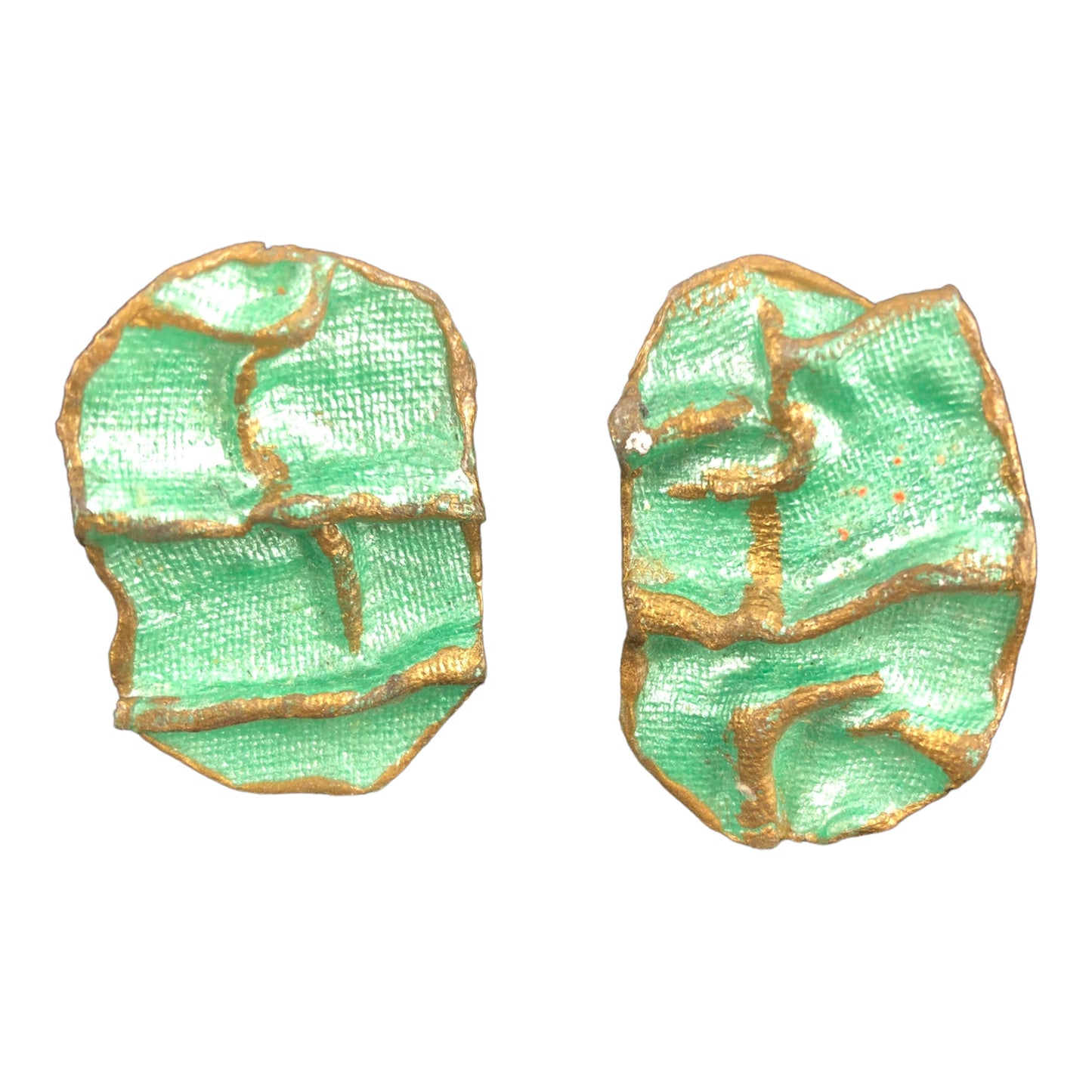 6864 - Handmade Green Earrings - |Clear-54|
