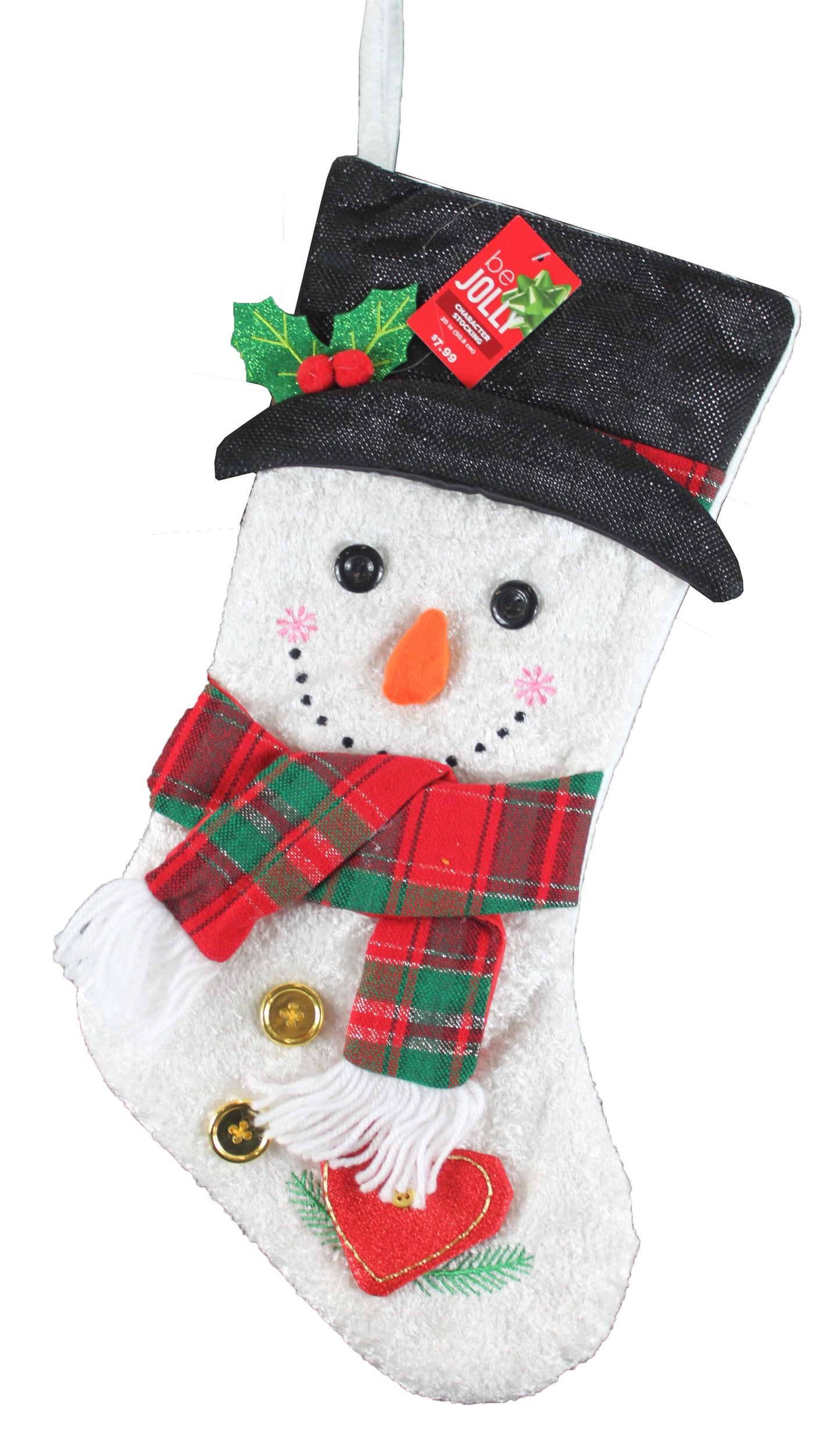 6876 - Be Jolly Snowman 17-Inch Christmas Stocking |Pod 2-54|