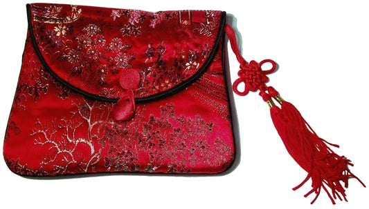 6887 - Red Tassel Satin 6x7 Purse |16-22|