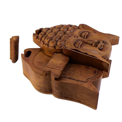 693 - Wood Puzzle Box With Buddha |GR-52|