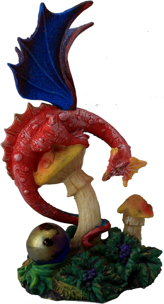 7013 - 6.5" Red Dragon - Gold Orb - [Z-10]