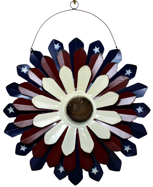 7044 - Blue Red & White Flower Garden Decor - |Above Garden Shelf 7|