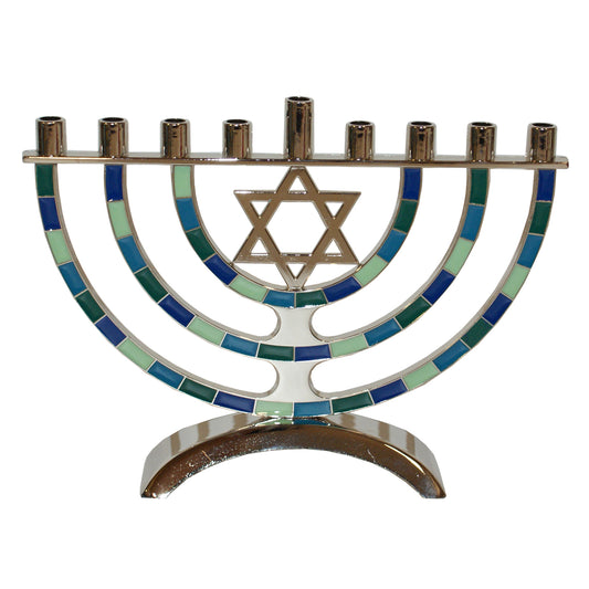 7054 - Hanukkah Religious Metal Menorah 7" |G-99|