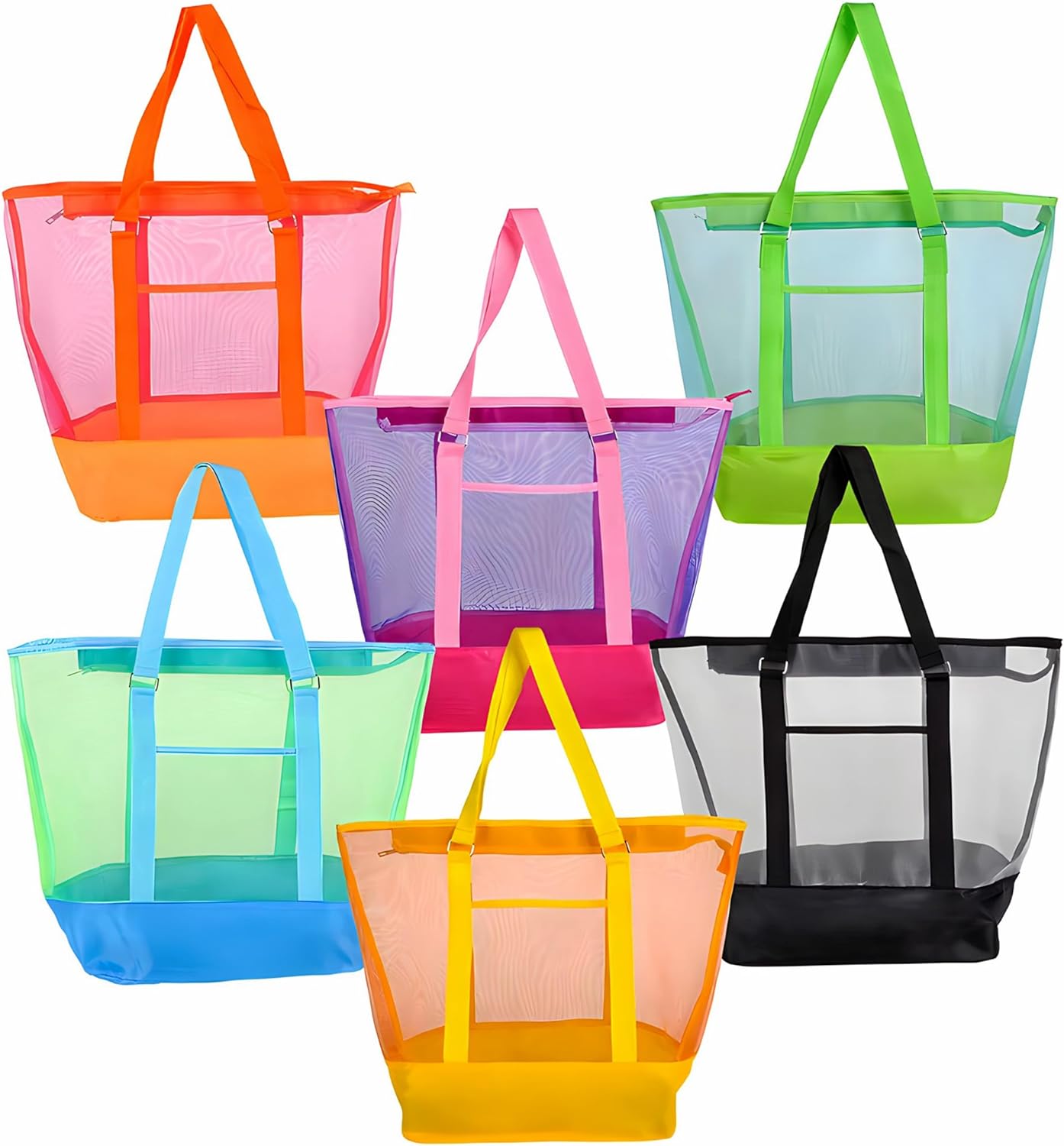 7107 - Durable 21x16 Inch Mesh Beach Bag with Assorted Styles for Outdoor Trips |Pod 2-17|