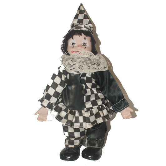 710 - 12" Black & White Clown Doll on Stand - |1.13|