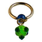 7129 - Green & Blue Ball Belly Ring - |Clear-162|