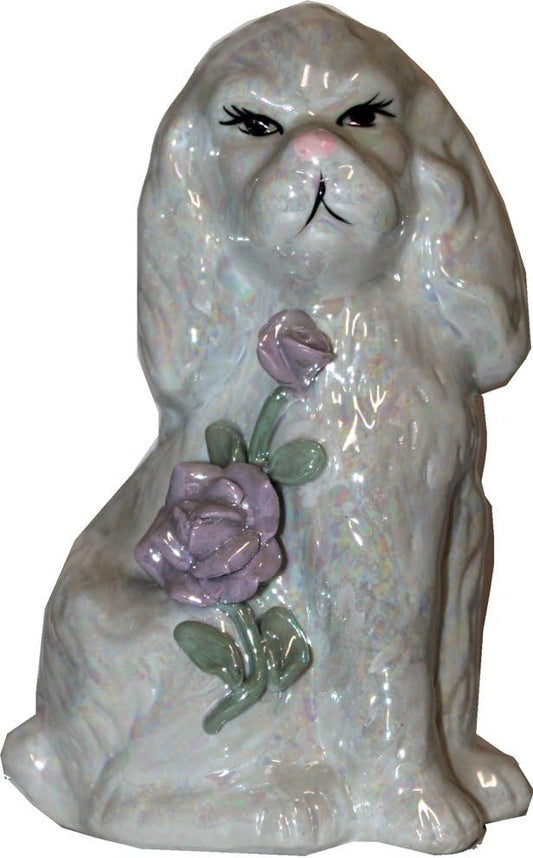 7153 - 6" White & Pearl Dog - Rose - |Z-61|