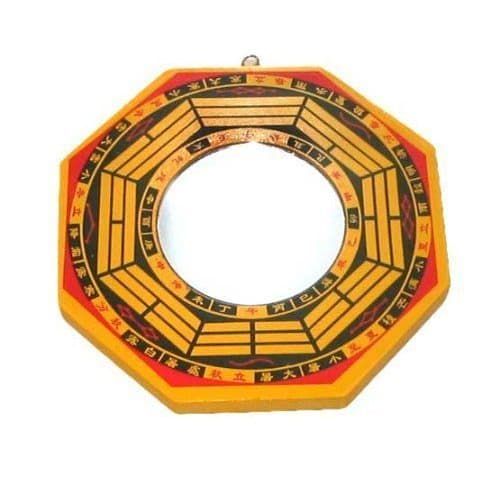 722 - Flat Bagua Mirror 6" Yellow - |Pod 3-09|