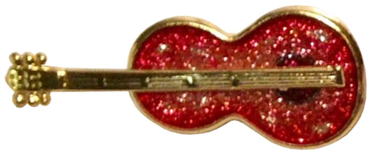7260 - Lapel Pin 2" Red Guitar - |Clear-153|