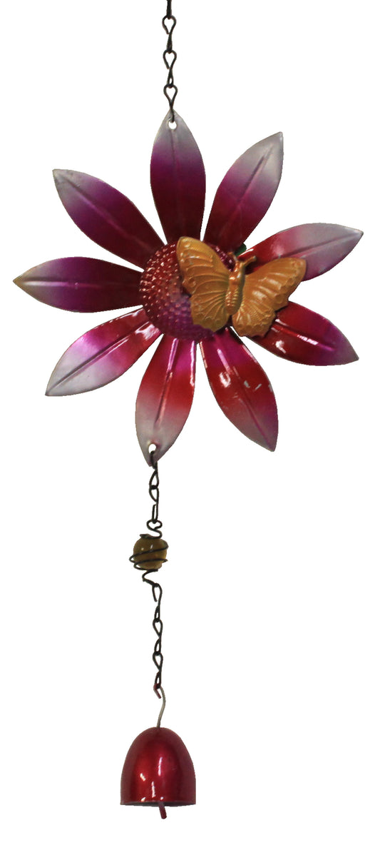 7274 - Pink Daisy Windchime W Butterfly - |Above Garden Shelf 7|