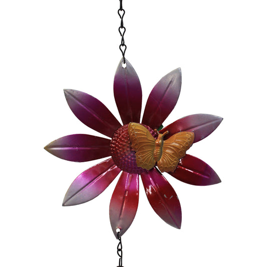 7274 - Pink Daisy Windchime W Butterfly - |Above Garden Shelf 7|