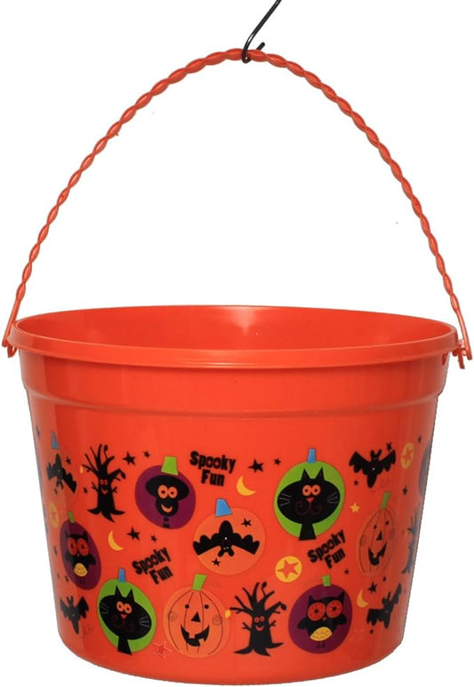 7328 - Orange Bucket Spooky Fun - 8" Wide x 6" Deep - [G-116]