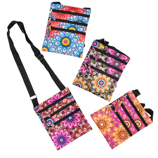 7344 - 8"x6.5" Floral Messenger Bag - |2-24|