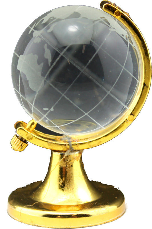 7407 - 2" Crystal Gold Dollhouse Globe - |Z-12|