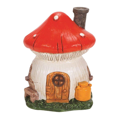 7434 - 3.5" Red Mushroom House Garden Accent |1-29|