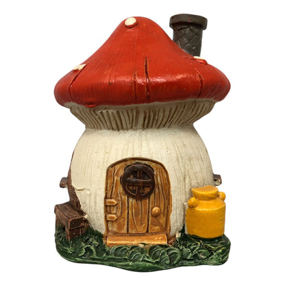 7434 - 3.5" Red Mushroom House Garden Accent |1-29|