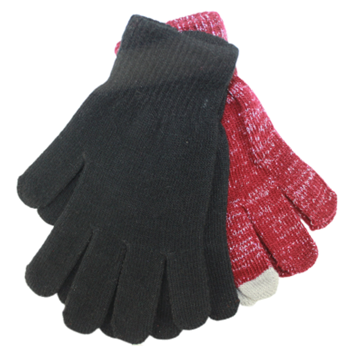 7438 - 4 Pair Bundle Ladies Texting Gloves Red Black |TBD|