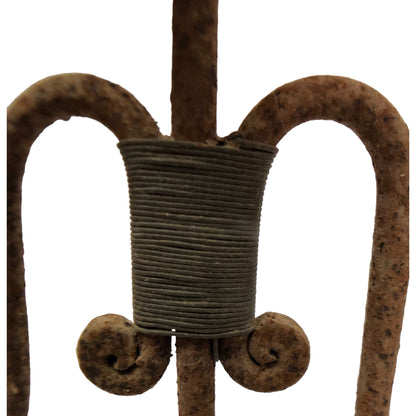 744 - 18" x 14" Rustic Metal with Wire Wrap Candle Holder - |7-9|