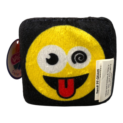 7453 - 3" X 3" Qubz Emoticon Asst Black Plush Cube |2-16|