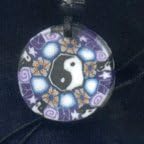 7540 - Necklace YY Purple Flower Clay - [Clear-93 Store]