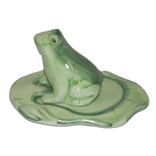 7544 - Frog Lily Pad Ceramic Salt And Pepper Set |B-6|
