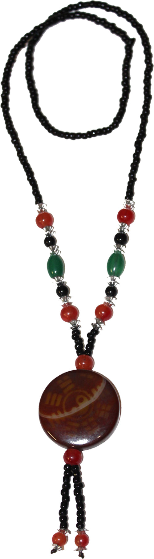 7586 - Yin Yang Necklace Jade/Beads - |Clear-144|