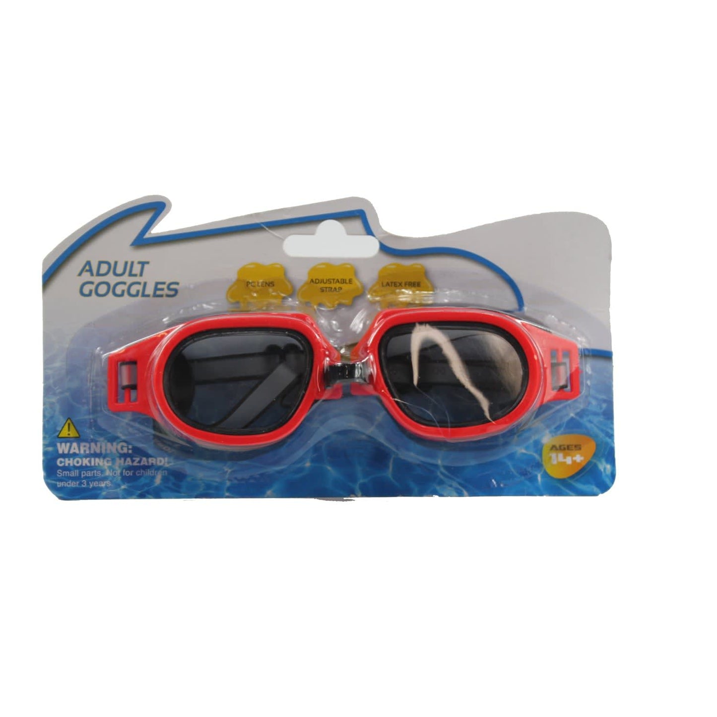 764 - SET OF THREE Adult Goggles Red Color LATEX FREE ADJUSTABLE STRAP AGES 14 PLUS- |