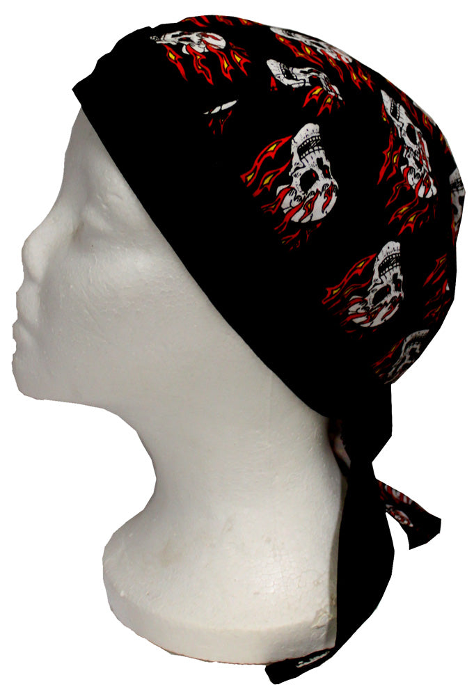 7707 - Flaming Skull Head Wrap - |S-10|