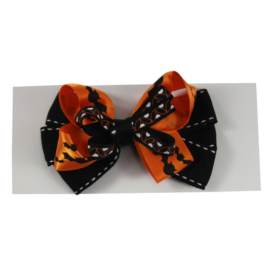 7740 - Black/Orange Bats Hair Clip - |DVD 39|