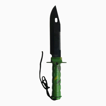 7742 - Camo Survival Knife 10 Inch Matches, Fishing Hook and Line, and More |105:Store|
