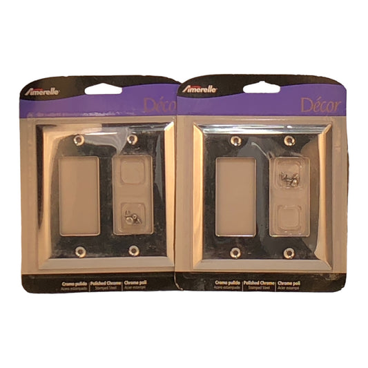 778 - Light Plate Switches Double - Silver- [15-E H-39]