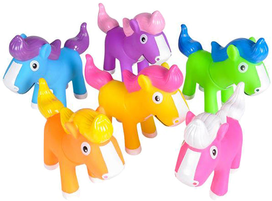 7807 - Set of Six 6.5" Rubber Colorful Ponies - |R-38 Garage|
