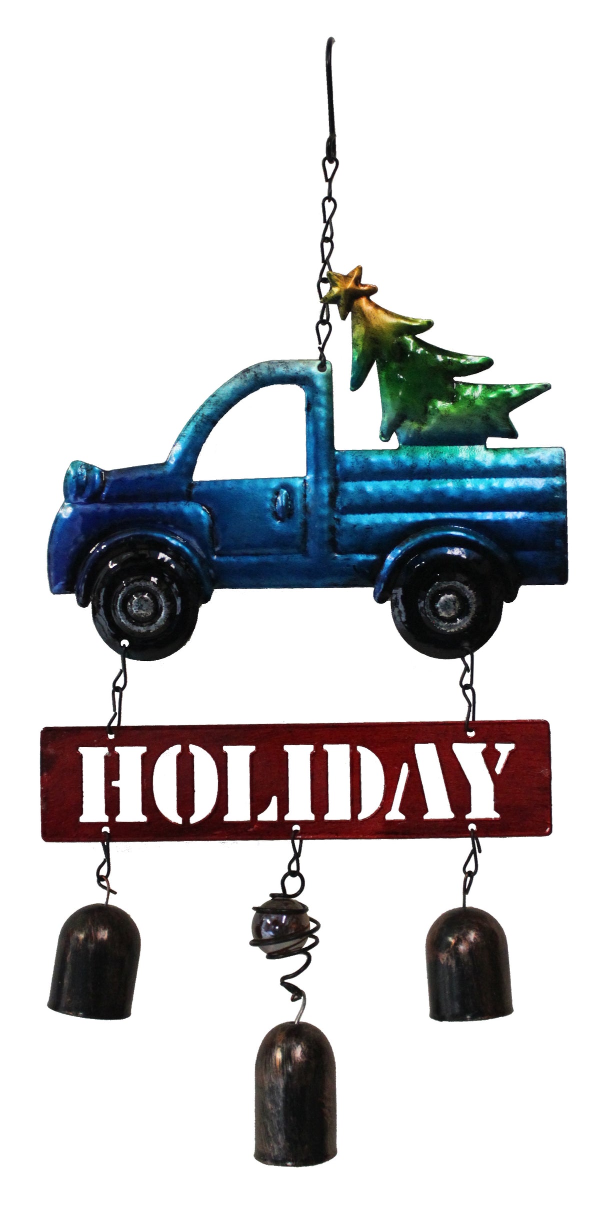 7808 - 17" Light Blue Pickup Truck with Tree Chime - Chime Wall