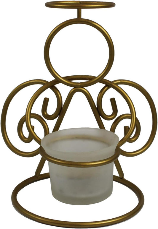 7835 - 6" Metal Angel w Candle - [20-14]