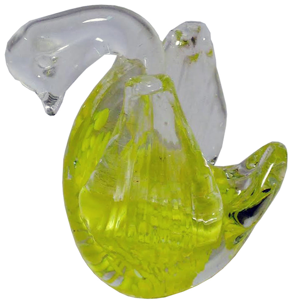 7872 - 3" Yellow Glass Swan - |Z-30|