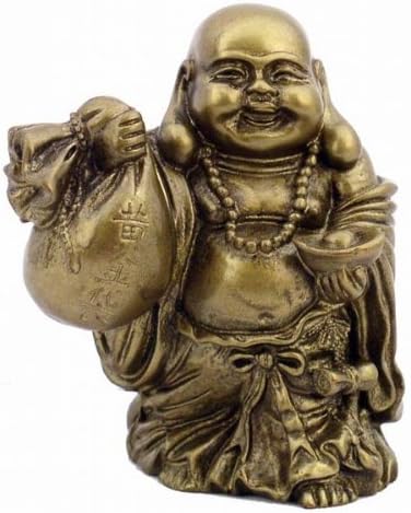 7887 - 4" Gold Buddha with Money Bag - [Bu-02]