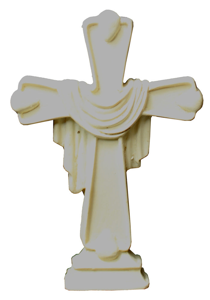 7907 - 4in Shrouded Cross Resin Wall Pedestal [22-1]