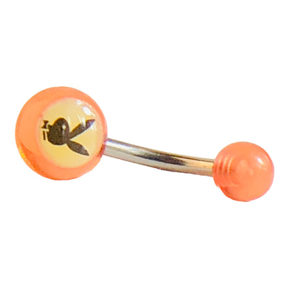 7918 - Playboy Bunny Orange Belly Ring - |Clear-135|