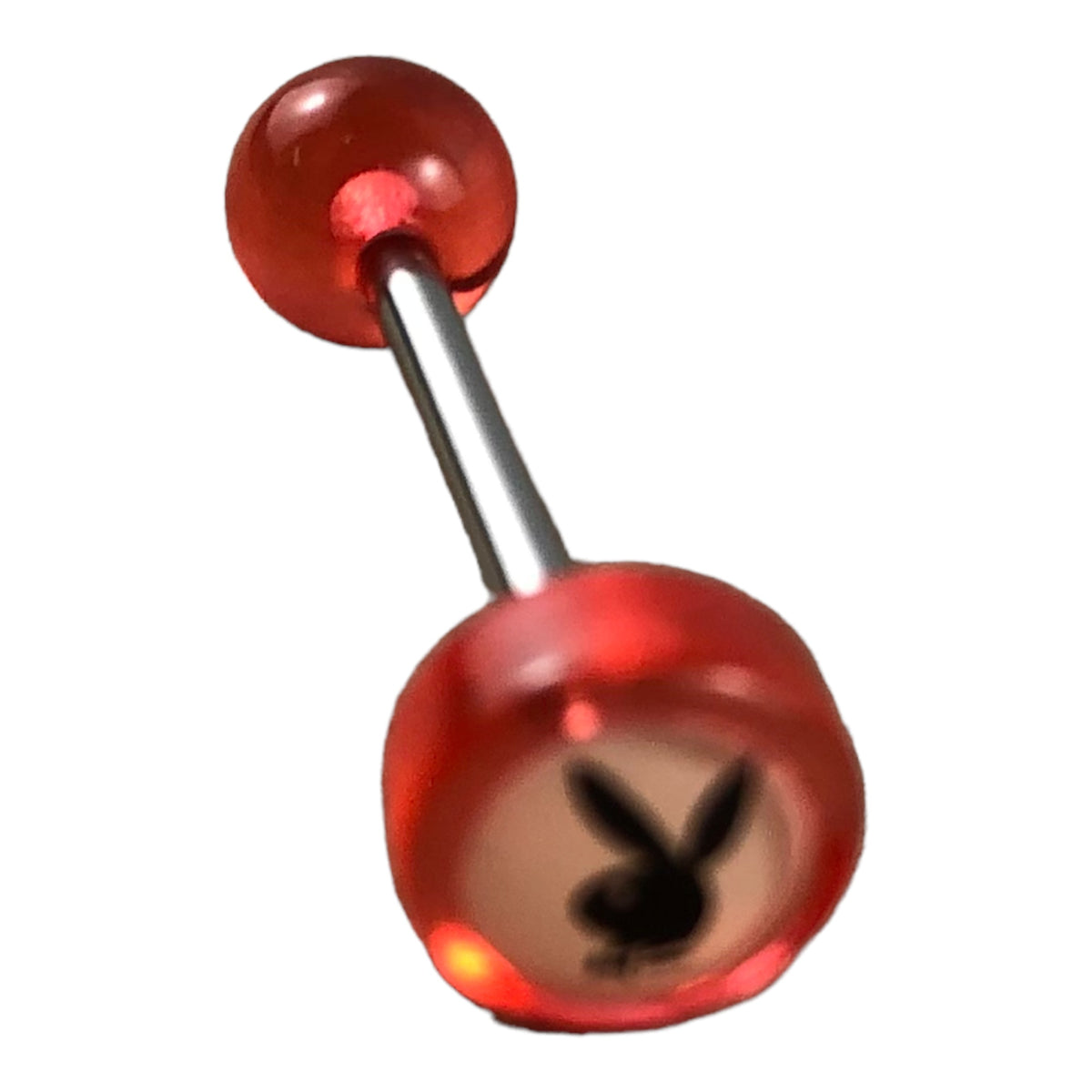 7923 - Orange Playboy Bunny Straight Belly Ring 14 ga. - |Clear-135|